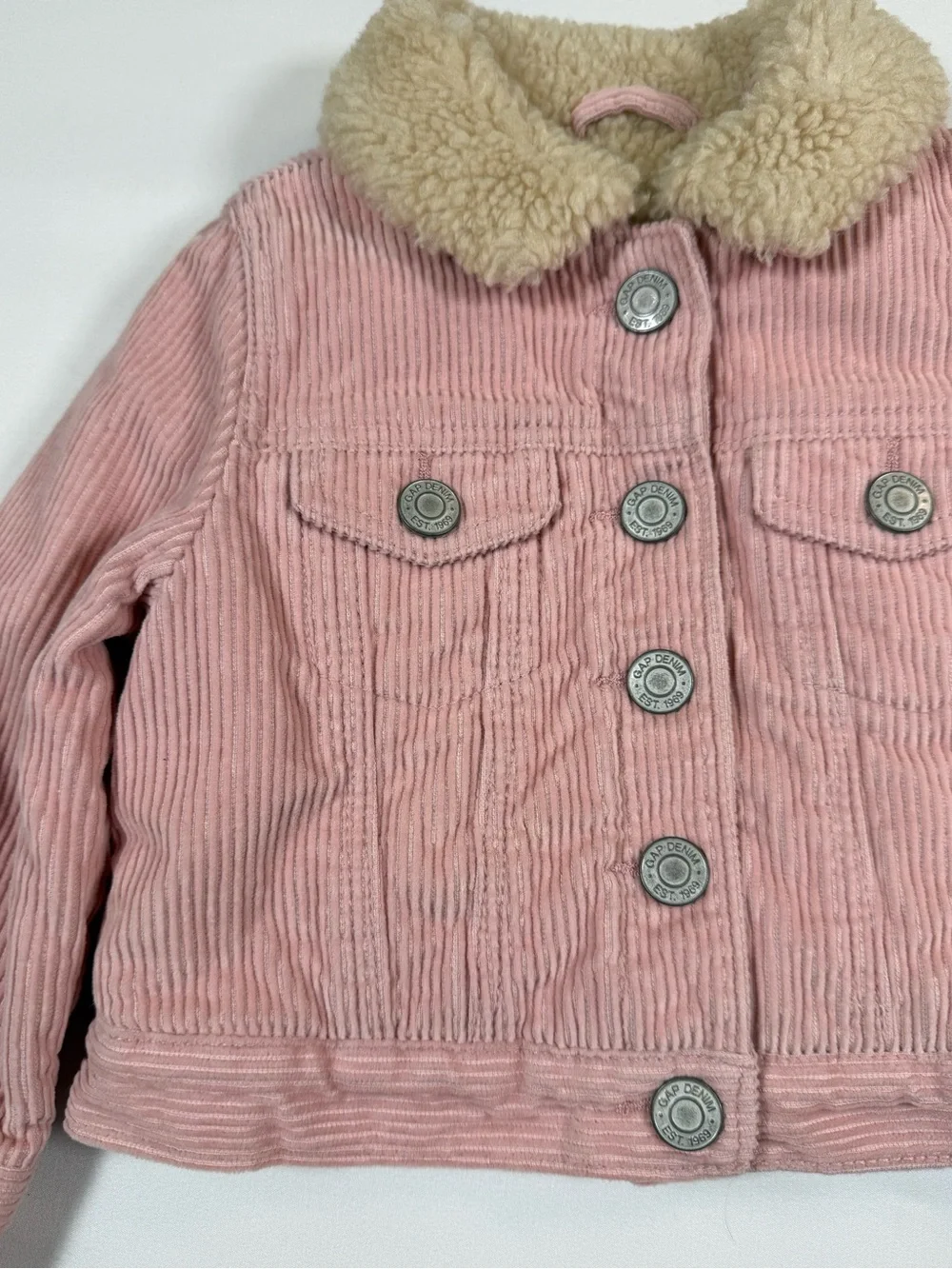 NWT BABY GAP Girls Sherpa Lined Corduroy Trucker Jacket 18-24m Western Cowgirl